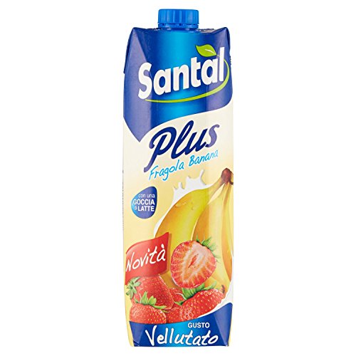 Santal - Succo Plus Fragola Banana, Con Una Goccia Di Latte - 6 pezzi da 1 l [6 l]