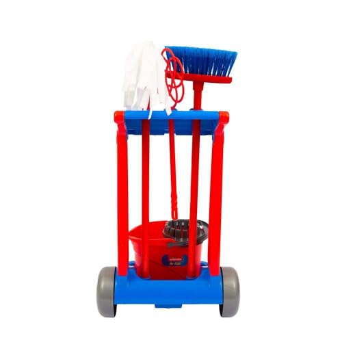 Grandi Giochi - Trolley Pulizia Vileda for Kids, L'Originale Versione Giocattolo con Scopa, Battipanni, Mocio e Secchio, IAM01200