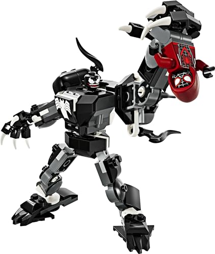Lego 76276 Marvel Venom Robot Armatura Contro Miles Morales, giocattolo da costruzione con minifigure per ragazzi e ragazze dai 6 anni in su