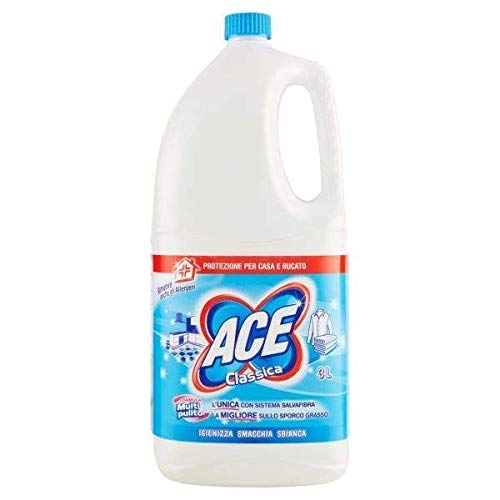 ACE+ Candeggina Classica 3L Liquido Schiarente e Uccide i Germi per Ceramica, Porcellana, Piastrella, Plastica, Gomma, Acciaio Inossidabile, Vetro, Toilette, Lavabo, Pavimento, Vasca Da Bagno