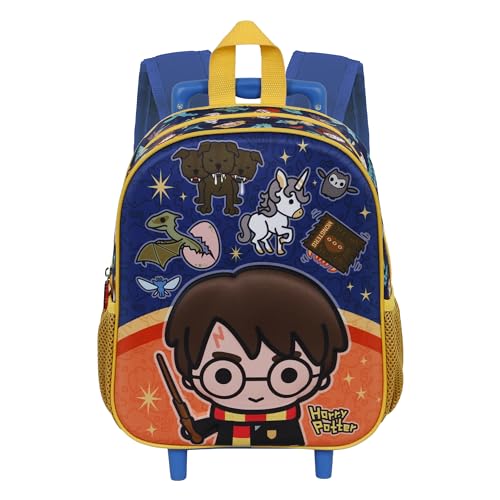 Harry Potter Crest-Zaino 3D con Ruote Piccolo, Arancione, 26 x 34 cm, Capacità 12.5 L