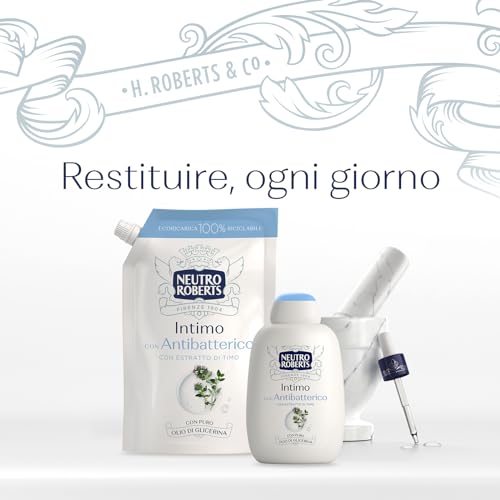 Neutro Roberts Ecoricarica Detergente Intimo, Ricarica Detergente per l'Igiene Intima con Camomilla, 100% Naturale, Adatto a Pelli Sensibili, per Donne e Bambini, Flaconi da 400 ml