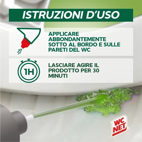 Wc Net - Natural Power Gel, Anticalcare e Igienizzante per Sanitari e Superfici, Pulitore Liquido per Wc, 700 ml