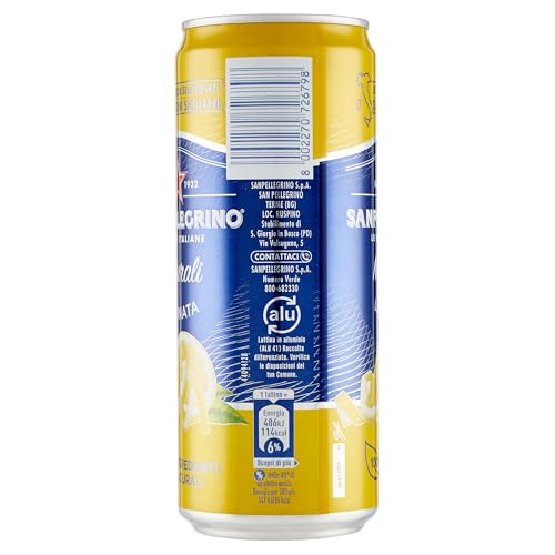 BIBITE SANPELLEGRINO, Limonata, Bevanda Gassata Analcolica - 24 lattine da 330ml