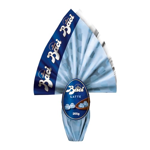 BACI PERUGINA Uovo di Pasqua 2025 Cioccolato al Latte con Sorpresa e 4 Cioccolatini 265g