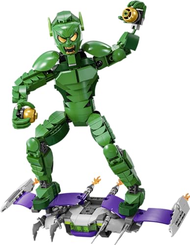 LEGO | Marvel Personaggio Costruibile di Goblin, Gioco d'Azione per Bambini e Bambine da 8 Anni, Action Figure del Nemico di Sider-Man con Arti Snodabili, Aliante e Bombe-Zucca, Idea Regalo 76284