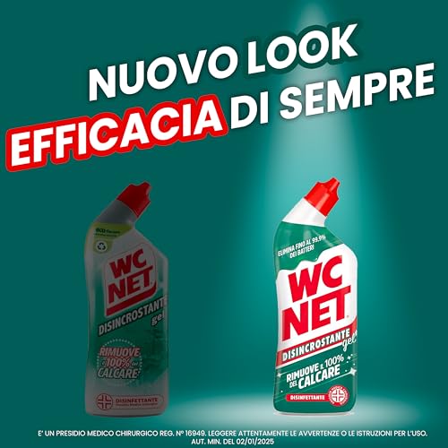 Wc Net - Disincrostante Disinfettante Gel per Sanitari e Superfici, Pulitore Liquido per Wc, 700 ml x 3 Confezioni