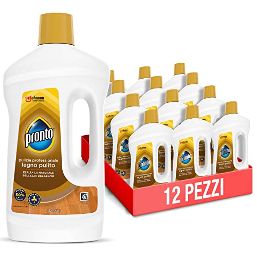Pronto Legno Pulito - Detergente Pavimenti Parquet, Formato Scorta da 12 Pezzi da 750 ml
