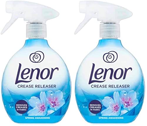 Lenor - Spray antipieghe Crease Releaser, rimuove le pieghe dai tessuti, fragranza Risveglio primaverile, confezione doppia, 2 x 500 ml