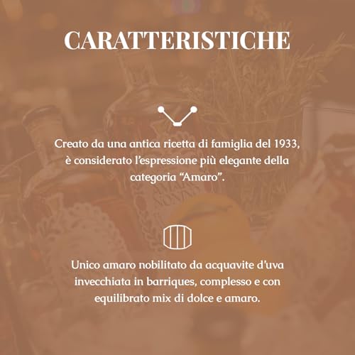 Distillerie Nonino dal 1897, Amaro Nonino Quintessentia, Liquore d'erbe nobilitato da Acquavite d'Uva invecchiata in barriques - bottiglia in vetro da 700 ml