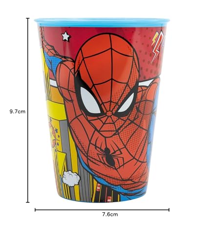 Bicchiere Bambini Marvel Spiderman 260ML, in plastica senza BPA, facile da lavare e riutilizzabile