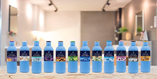 Felce Azzurra - Bagnoschiuma Profumato Argan e Ambra, Bagno Schiuma Detergente Delicato Idratante per Pelle Morbida, Note Dolci di Mandorle e Vaniglia, Bagnodoccia Dermatologicamente Testato, 650 ml