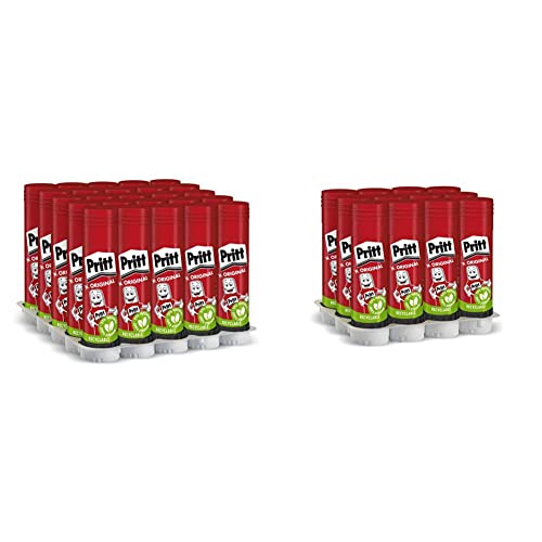 Pritt Colla Stick 25 x 11g, colla per bambini sicura e affidabile, colla Pritt per lavoretti e fai da te, con una tenuta forte per uso scuola e ufficio, 25 stick x 11g