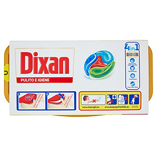 Dixan Discs Antiodore Detersivo Lavatrice Predosato in Capsule 4 in 1