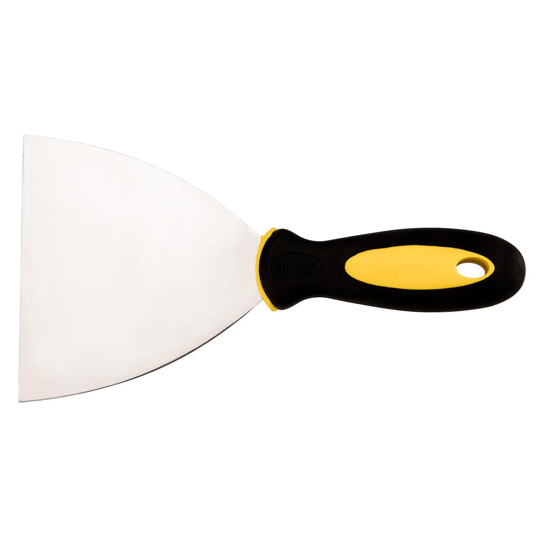 Spatola Per Stuccatori Lama In Acciaio Inox. Manico In Gomma Antiscivolo Ergonomico.