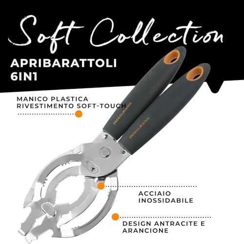 Fackelmann Scavino per Frutta in Acciaio Inox, Grigio, 18,5 x 18,5 x 3 cm