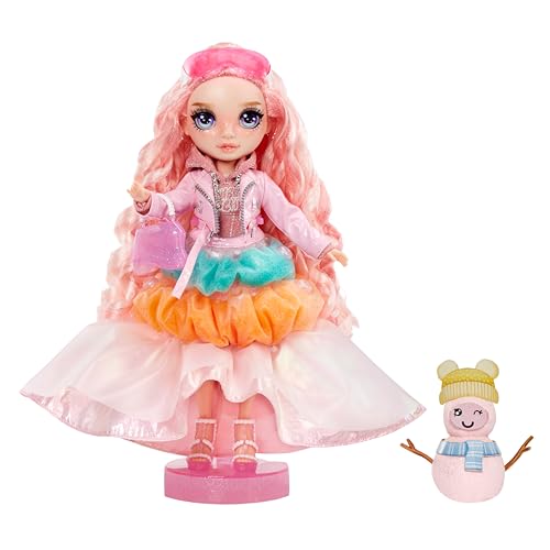 Rainbow High Winter Wonderland - Sunny (Giallo) - Bambola fashion da 28 cm, con neve magica nascosta che si gonfia con l'acqua, con kit per pupazzo di neve, Età 4-12 anni e ai collezionisti