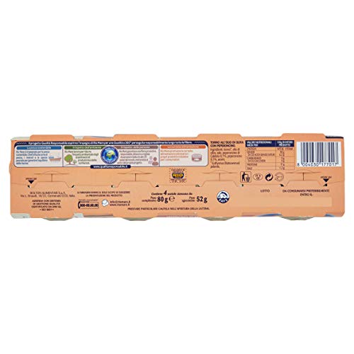 Rio Mare - Tonno, All'Olio Di Oliva Con Peperoncino, 3 confezioni da 4 Scatole Da 80 G