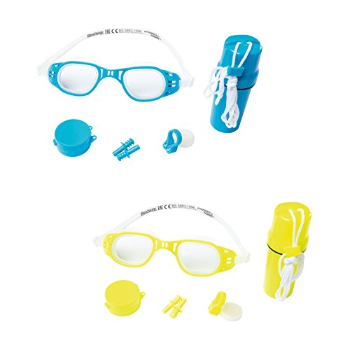 Bestway 26002 - Set Nuoto Occhialini Tappi Orecchie e Clip Naso, 7+ Anni, Colori Assortiti