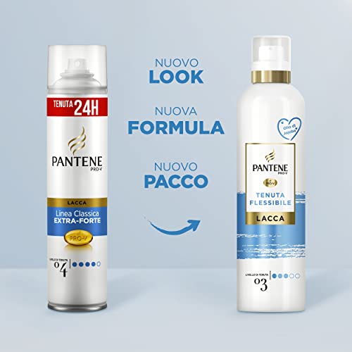 Pantene Pro-V Lacca per Capelli, Tenuta Flessibile, con Olio di Jojoba, Fissa il Tuo Look senza Effetto Cartone, Termoprotettore, Controllo del Crespo, 250 ml
