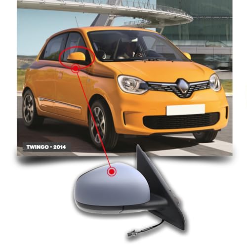CG94 - Specchietto Retrovisore Elett. Termico - per Auto R. TWINGO - Calotta da Verniciare - Vetro Asf. 5 PIN
