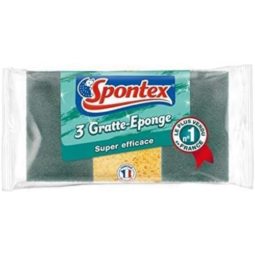 SPONTEX - Raschietto in spugna super efficace, kit di 3 spugne uguali tra loro