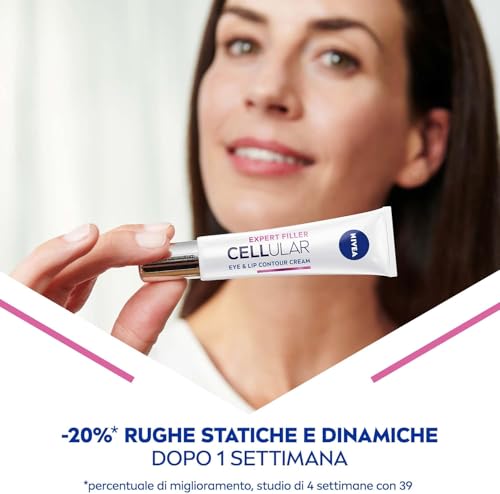 NIVEA CELLULAR EXPERT FILLER Crema Giorno Anti-Età Intensiva SPF 15 50ml, Crema viso antirughe rassodante, Crema viso Acido Ialuronico e Acido Folico Puro, Crema idratante viso anti-age