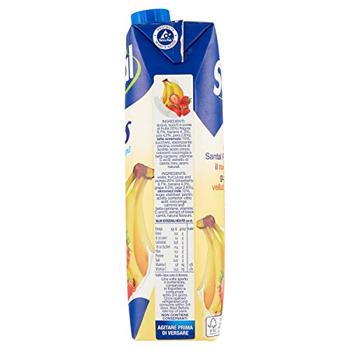 Santal - Succo Plus Fragola Banana, Con Una Goccia Di Latte - 6 pezzi da 1 l [6 l]