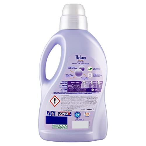 Perlana Renew Lana Rosa, Detersivo Lavatrice per capi colorati, effetto cachmere, previene i pallini, confezione singola da 24 lavaggi