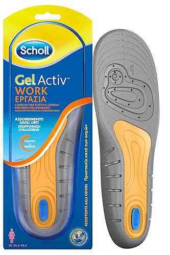 Scholl Solette Gel Activ Work, Solette da Lavoro per Donna con Tecnologia Antiodore, Azione Ammortizzante e Anti Urti, Confezione da 1 Paio