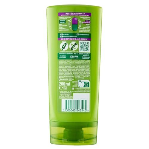 Garnier Fructis Balsamo Definizione, Per Capelli da Mossi a Ricci, Anti-Crespo, Per una Chioma Morbida e Luminosa, Hydra Ricci, 200 ml