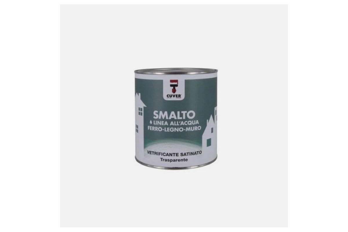 CG94 Smalto all'Acqua Vetrificante Satinato, Trasparente, per Ferro, Legno e Muro