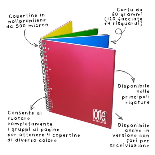 Blasetti - Blocco per appunti One Color 4x4. 4 sezioni per 4 argomenti cambiando i colori delle copertine