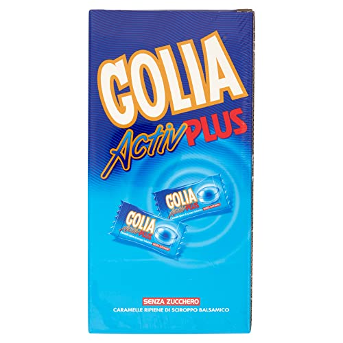 Golia Activ Plus Caramelle al Gusto Menta, Caramelle Balsamiche al Mentolo e Eucaliptolo, Formato Monopezzo, Box da 180 pezzi Incartati Singolarmente