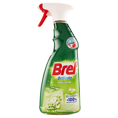 Bref Bref 100% Brillante, Spray Sgrassatore Rimuove Efficacemente Il Grasso Più Ostinato, 750 Ml - 8 confezione da 750 ml