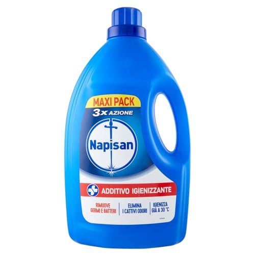 Napisan Additivo Disinfettante Lavatrice, Confezione da 2.2 Litri di Additivo Liquido per Lavatrice, Contro i Batteri e i Cattivi Odori