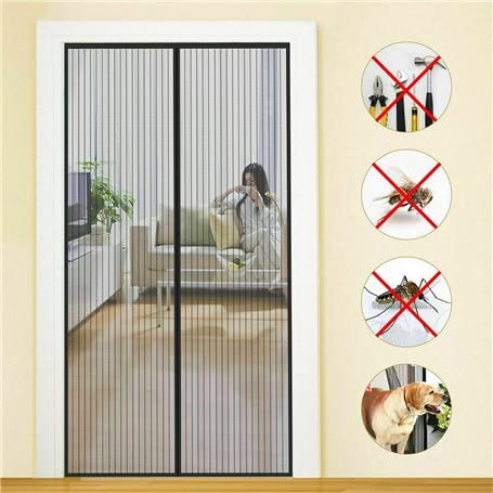 CG94 ZANZARIERA IN POLIESTERE PER PORTE CON MAGNETI cm 120 x 250 - COLORE NERO