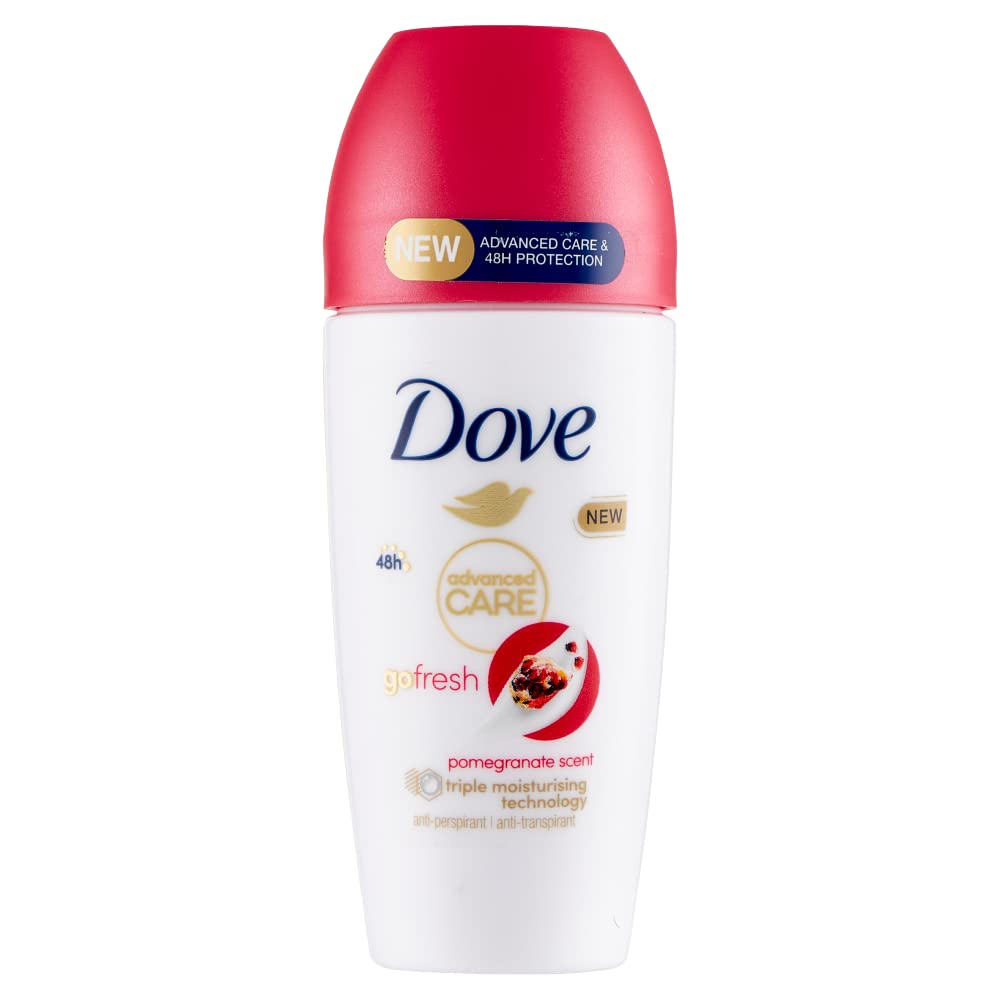 6 deodoranti Dove Advanced Care, deodorante per melograno Roll On Antitraspirante, protezione fino a 48 ore, 50 ml + Italian Gourmet Polpa 400 g