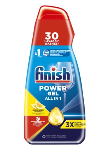 Finish Powergel, Gel Detersivo Per Lavastoviglie Liquido, 30 Lavaggi - 600 ml