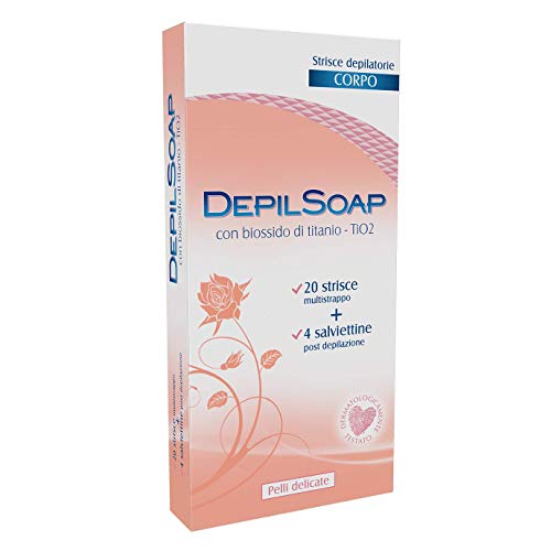 Depilsoap Strisce Corpo con Biossido di Titanio, Pelli Delicate - 20 pezzi