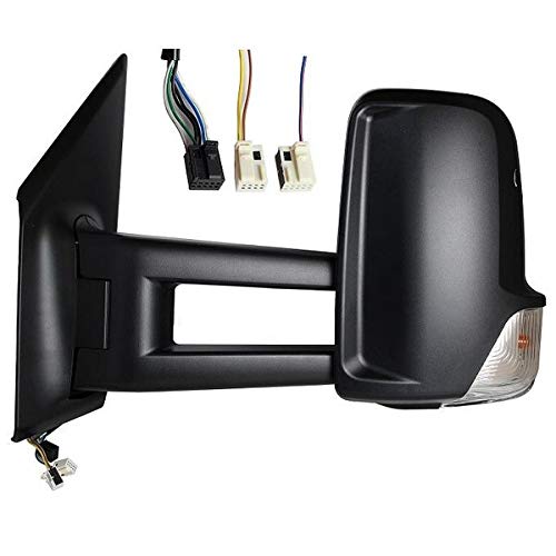 7445611840882 Derb Specchio Retrovisore Dx Destro [Lato Passeggero] (Elettrico - Termico - Con Fanale) Calotta Nera - 3 Connettori 9Pin