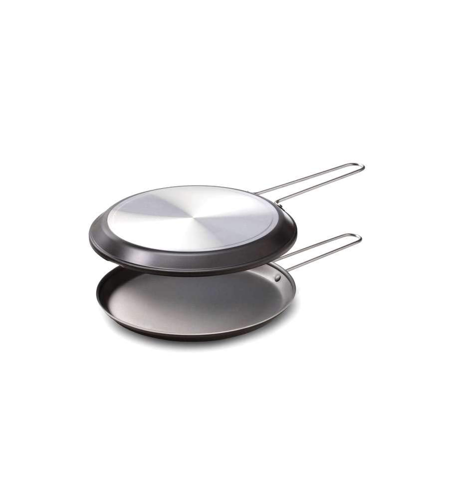 Accademia Mugnano Fuoco&Idee Girafrittata, Resistente ed Antiaderente, Alluminio, Nero, 24 cm