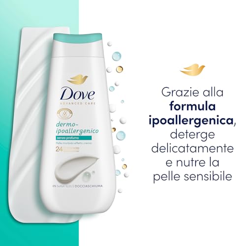 Dove Bagnoschiuma Dermo-Ipoallergenico, Bagnodoccia Idratante