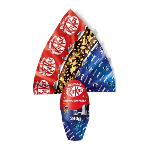 KITKAT Uovo di Pasqua 2025 Cioccolato al Latte con Sorpresa e 1 KitKat Bunny 240g