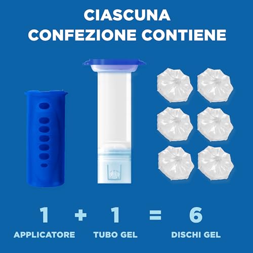 Duck Fresh Discs - Base per Dischi Gel Igienizzanti WC, Fragranza Eucalipto con agenti candeggianti - Confezione da 1 Applicatore e 6 Dischetti