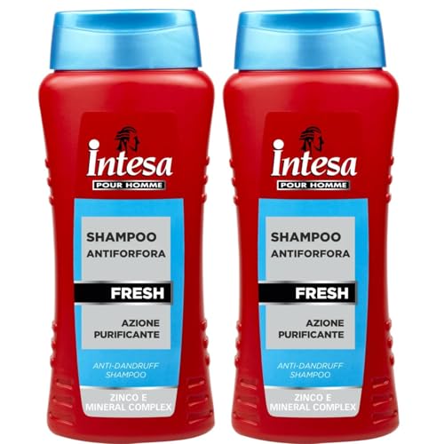 Intesa Pour Homme Shampoo Antiforfora Fresh Uomo 300 ml – Azione Purificante con Zinco e Mineral Complex – Rinfrescante, Uso Quotidiano, Contro la Forfora