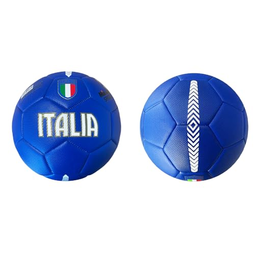 Mikado Sport Pallone da Calcio Modello Italia. Blu. Palla Realizzata in HF PVC. Adulti Ragazzi e Bambini