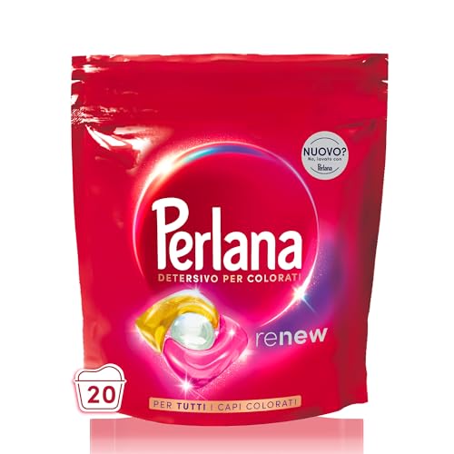 Perlana Detersivo Colorati Caps (6 confezioni da 20 Caps), Detersivo lavatrice capsule per tutti i capi colorati, Detersivo colorati per pulizia delicata e colori e fibre rinnovati
