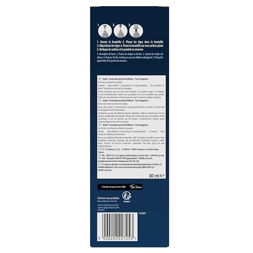 Glade Aromatherapy Bastoncini Diffusore di Profumo infusi con oli Essenziali, Pure Hapiness, Orange & Neroli, 1 Diffusore ( la confezione può differire)