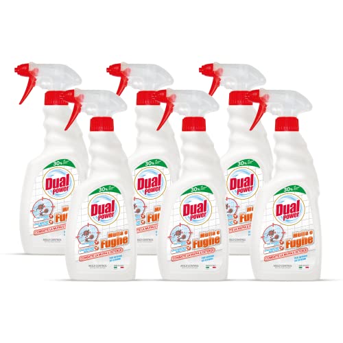 Dual Power, Pulitore Muffa e Fughe, Detergente con Ossigeno Attivo ad Azione Sbiancante, Senza Cloro, Sgrassa a Fondo Senza Intaccare le Ceramiche, Made in Italy